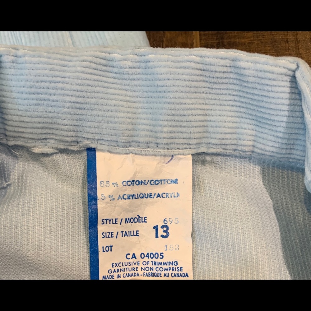 Vintage 1970’s Powder Blue Corduroy Jumpsuit - Picture 14 of 16